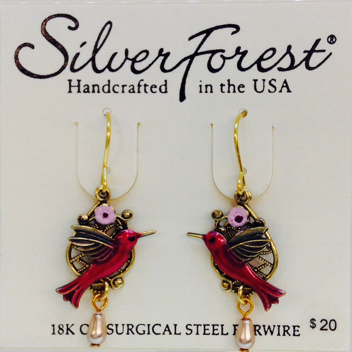 Silver forest clearance hummingbird earrings